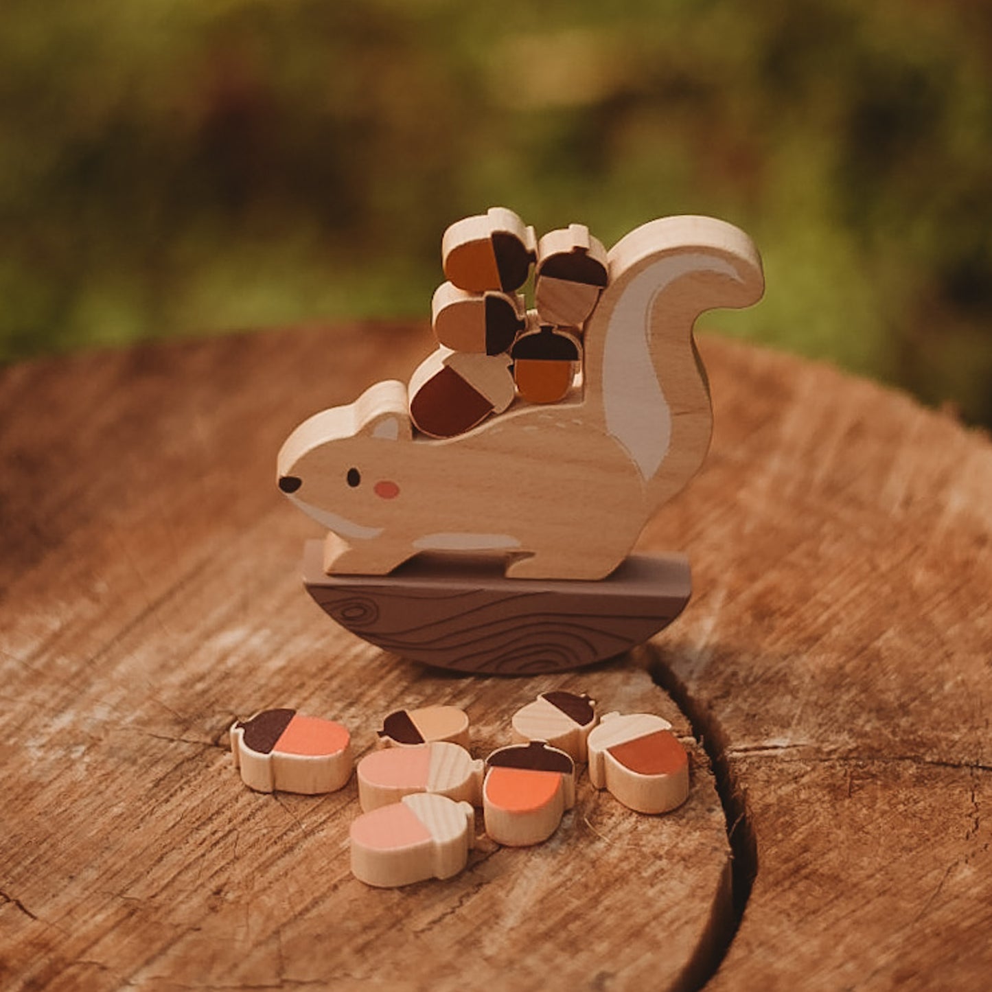 Wooden Squirrel Balancing Game